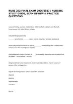 NURS 252 FINAL EXAM 2026&sol;2027 &vert; NURSING STUDY GUIDE&comma; EXAM REVIEW & PRACTICE QUESTIONS