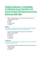 Medical Laboratory Technologist Exam 2026 &vert; Practice Questions & Answers