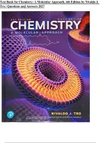 Test Bank for Chemistry&colon; A Molecular Approach&comma; 6th Edition by Nivaldo J&period; Tro &vert; Questions & Answers 2027&NewLine;