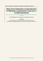 State Farm Estimatics&NewLine;&vert; State Farm Insurance&NewLine;&vert; Academic Year 2026&sol;2027&NewLine;&vert; Comprehensive Certification Examination&NewLine;&vert; 50 Verified Questions and Correct Answer Rationales