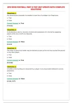 NFHS FOOTBALL PART II TEST 2027 UPDATE WITH COMPLETE&NewLine;SOLUTIONS&NewLine;