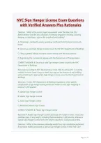 NYC Sign Hanger License Exam Questions &NewLine;with Verified Answers Plus Rationales 