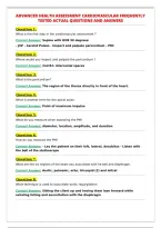 ADVANCED HEALTH ASSESSMENT CARDIOVASCULAR FREQUENTLY&NewLine;TESTED ACTUAL QUESTIONS AND ANSWERS