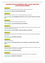 ADVANCED HEALTH ASSESSMENT FINAL ACTUAL QUESTIONS&NewLine;WITH DETAILED ANSWERS