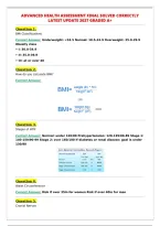 ADVANCED HEALTH ASSESSMENT FINAL SOLVED CORRECTLY&NewLine;LATEST UPDATE 2027 GRADED A&plus;