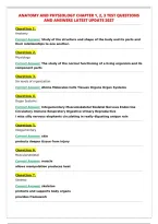 ANATOMY AND PHYSIOLOGY CHAPTER 1&comma; 2&comma; 3 TEST QUESTIONS&NewLine;AND ANSWERS LATEST UPDATE 2027