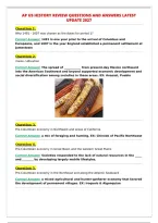 AP US HISTORY REVIEW QUESTIONS AND ANSWERS LATEST&NewLine;UPDATE 2027