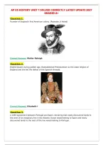 AP US HISTORY UNIT 1 SOLVED CORRECTLY LATEST UPDATE 2027&NewLine;GRADED A