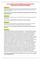 AP US HISTORY&period; UNIT 2 PROGRESS CHECK MCQ ACTUAL&NewLine;QUESTIONS WITH DETAILED ANSWERS