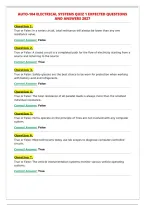 AUTO-104 ELECTRICAL SYSTEMS QUIZ 1 EXPECTED QUESTIONS&NewLine;AND ANSWERS 2027