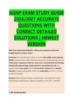 AGNP EXAM STUDY GUIDE &NewLine;2026&sol;2027 ACCURATE &NewLine;QUESTIONS WITH &NewLine;CORRECT DETAILED &NewLine;SOLUTIONS &vert; NEWEST &NewLine;VERSION 