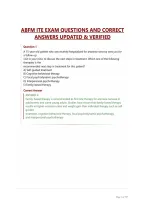 ABFM ITE EXAM QUESTIONS AND CORRECT ANSWERS UPDATED & VERIFIED&period;