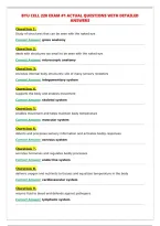 BYU CELL 220 EXAM &num;1 ACTUAL QUESTIONS WITH DETAILED&NewLine;ANSWERS&NewLine;