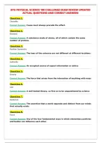 BYU PHYSICAL SCIENCE 100 CHALLENGE EXAM REVIEW UPDATED&NewLine;ACTUAL QUESTIONS AND CORRECT ANSWERS