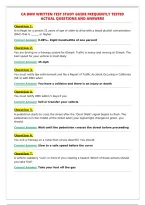 CA DMV WRITTEN TEST STUDY GUIDE FREQUENTLY TESTED&NewLine;ACTUAL QUESTIONS AND ANSWERS