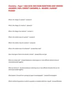 Chemistry - Paper 1 AQA GCSE 2026 EXAM QUESTIONS AND VERIFIED ANSWERS &lpar;100&percnt; CORRECT ANSWERS&rpar; A&plus; GRADED &vert; ALREADY PASSED&excl;&NewLine;