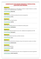 COSMETOLOGY STATE BOARD FREQUENTLY TESTED ACTUAL&NewLine;QUESTIONS AND ANSWERS