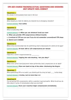CPR AED COURSE TRAINING ACTUAL QUESTIONS AND ANSWERS&NewLine;2027 UPDATE 100&percnt; CORRECT