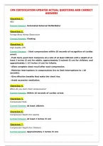 CPR CERTIFICATION UPDATED ACTUAL QUESTIONS AND CORRECT&NewLine;ANSWERS