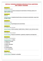 CRITICAL THINKING HONDROS UPDATED ACTUAL QUESTIONS&NewLine;AND CORRECT ANSWERS