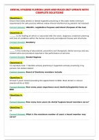 DENTAL HYGIENE FLORIDA LAWS AND RULES 2027 UPDATE WITH&NewLine;COMPLETE SOLUTIONS