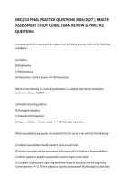 NSG 214 FINAL PRACTICE QUESTIONS 2026&sol;2027 &vert; HEALTH ASSESSMENT STUDY GUIDE&comma; EXAM REVIEW & PRACTICE QUESTIONS