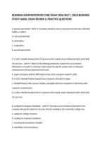 BUSINESS ADMINISTRATION CORE EXAM 2026&sol;2027 &vert; DECA BUSINESS STUDY GUIDE&comma; EXAM REVIEW & PRACTICE QUESTIONS