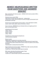 NEWEST NEUROSCIENCE WRITTEN&NewLine;EXAM QUESTIONS AND ANSWERS&NewLine;2026&sol;2027