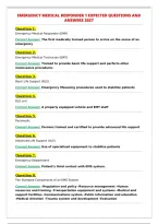EMERGENCY MEDICAL RESPONDER 1 EXPECTED QUESTIONS AND&NewLine;ANSWERS 2027