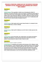 ENGLISH LITERATURE&comma; GREEN DAYS BY THE RIVER BY MICHAEL&NewLine;ANTHONY ACTUAL QUESTIONS AND ANSWERS 2027 UPDATE&NewLine;100&percnt; CORRECT