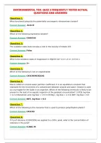 ENVIRONMENTAL TOX- QUIZ 2 FREQUENTLY TESTED ACTUAL&NewLine;QUESTIONS AND ANSWERS