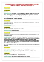 FOUNDATIONS OF HUMAN RESOURCE MANAGEMENT SOLVED&NewLine;CORRECTLY LATEST UPDATE 2027 GRADED A&plus;