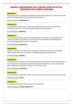 GENERAL MANAGEMENT NOCTI REVIEW UPDATED ACTUAL&NewLine;QUESTIONS AND CORRECT ANSWERS