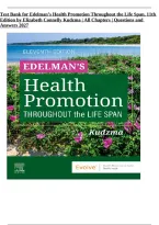 Test Bank for Edelman&rsquo;s Health Promotion Throughout the Life Span&comma; 11th Edition by Elizabeth Connelly Kudzma &vert; All Chapters