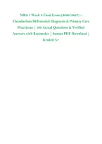 R511 Week 8 Final Exam &lpar;2026&sol;2027&rpar; &ndash; &NewLine;Chamberlain Differential Diagnosis & Primary Care &NewLine;Practicum &vert; 100 Actual Questions & Verified &NewLine;Answers with Rationales &vert; Instant PDF Download &vert; &NewLine;Graded A&plus; 