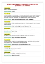 HEALTH ASSISTING NOCTI FREQUENTLY TESTED ACTUAL&NewLine;QUESTIONS AND ANSWERS