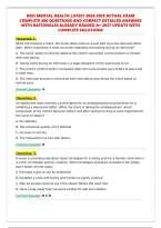 HESI MENTAL HEALTH LATEST 2024-2025 ACTUAL EXAM&NewLine;COMPLETE 300 QUESTIONS AND CORRECT DETAILED ANSWERS&NewLine;WITH RATIONALES ALREADY GRADED A&plus; 2027 UPDATE WITH&NewLine;COMPLETE SOLUTIONS&NewLine;