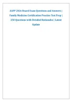 AAFP 2026 Board Exam Questions and Answers &vert; &NewLine;Family Medicine Certification Practice Test Prep &vert; &NewLine;250 Questions with Detailed Rationales &vert; Latest &NewLine;Update 