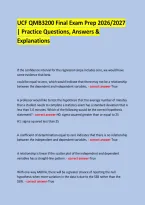 UCF QMB3200 Final Exam Prep 2026&sol;2027 &NewLine;&vert; Practice Questions&comma; Answers & Explanations &NewLine;  &NewLine;