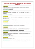 HVACR UNIT 33 FREQUENTLY TESTED ACTUAL QUESTIONS AND&NewLine;ANSWERS&NewLine;