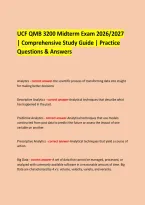 UCF QMB 3200 Midterm Exam 2026&sol;2027 &NewLine;&vert; Comprehensive Study Guide &vert; Practice Questions & Answers &NewLine;  &NewLine; &NewLine;