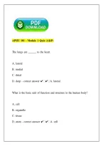 APHY 101 Module 1 Quiz A&P &vert; Anatomy & Physiology &vert; Ivy Tech &vert; 2026