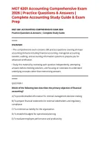 MGT 6201 Accounting Comprehensive Exam 2026 &vert; Practice Questions & Answers &vert; Complete Accounting Study Guide & Exam Prep