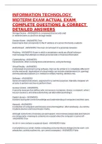 INFORMATION TECHNOLOGY MIDTERM EXAM ACTUAL EXAM COMPLETE QUESTIONS & CORRECT DETAILED ANSWERS