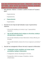 NUR 2063 Pathophysiology Exam 1 2026&sol;2027 &vert; High-Yield Test Bank &vert; Most Tested Questions & Verified Answers with Rationales &vert; Complete Study Guide &vert; Latest Update