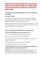 D441 Pharmacology Objective Assessment 2026 &vert; WGU Pharmacology OA Study Guide&comma; Practice Questions & Answers &vert; WGU D441 Exam Prep