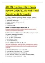 ATI RN Fundamentals Exam &NewLine;Review 2026&sol;2027&colon; High-Yield &NewLine;Questions & Rationales 