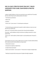 NSG 214&colon; QUIZ 3 &lpar;PRACTICE EXAM&rpar; 2026&sol;2027 &vert; HEALTH ASSESSMENT STUDY GUIDE&comma; EXAM REVIEW & PRACTICE QUESTIONS