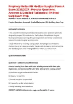 Prophecy Relias RN Medical-Surgical Form A Exam 2026&sol;2027 &vert; Practice Questions&comma; Answers & Detailed Rationales &vert; RN Med-Surg Exam Prep