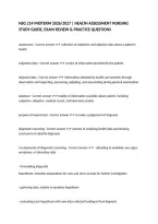 NSG 214 MIDTERM 2026&sol;2027 &vert; HEALTH ASSESSMENT NURSING STUDY GUIDE&comma; EXAM REVIEW & PRACTICE QUESTIONS